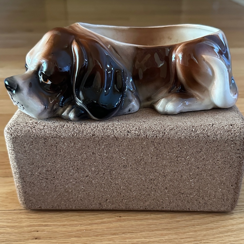 Vintage Nancy Pew Giftware Co. Hound Dog Planter Made in Japan